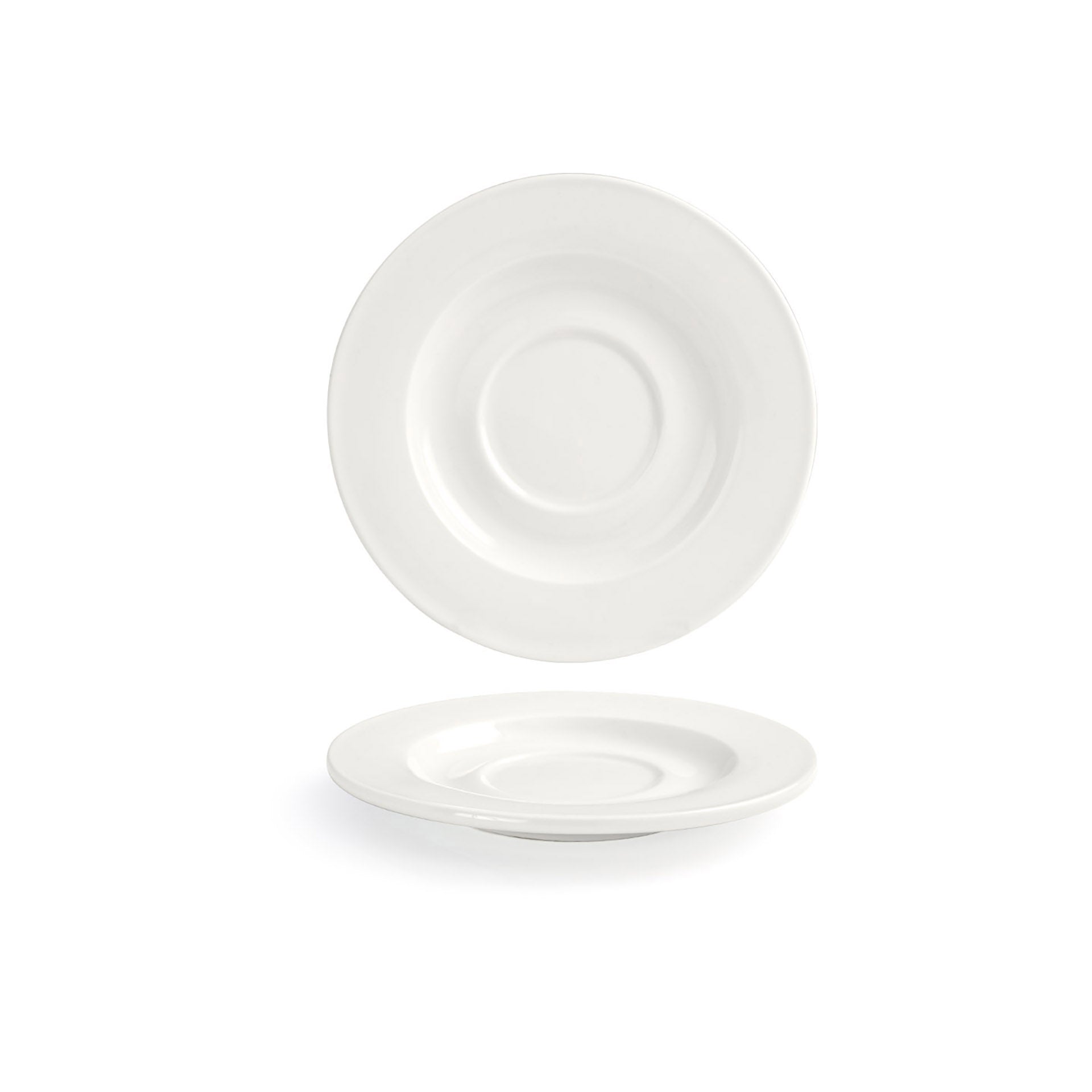 Front of the House FOH DCS044BEP23 6" Round Catalyst® Monaco Saucer - Case of 12 FOH-DCS044BEP23
