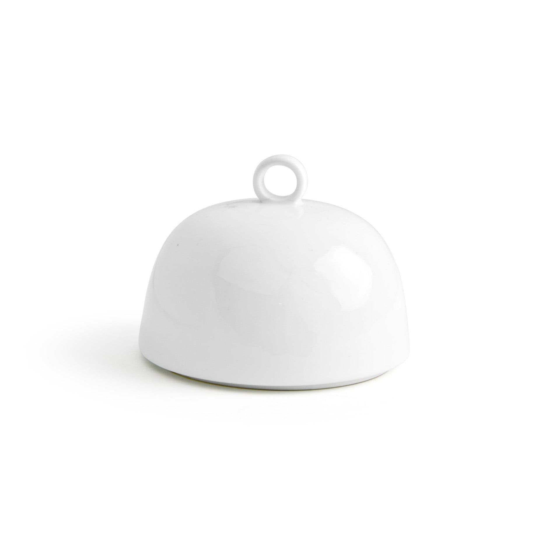 Front of the House FOH DCV001WHP23 Monaco 4.25" Superwhite Round Porcelain Cover - Case of 12 FOH-DCV001WHP23