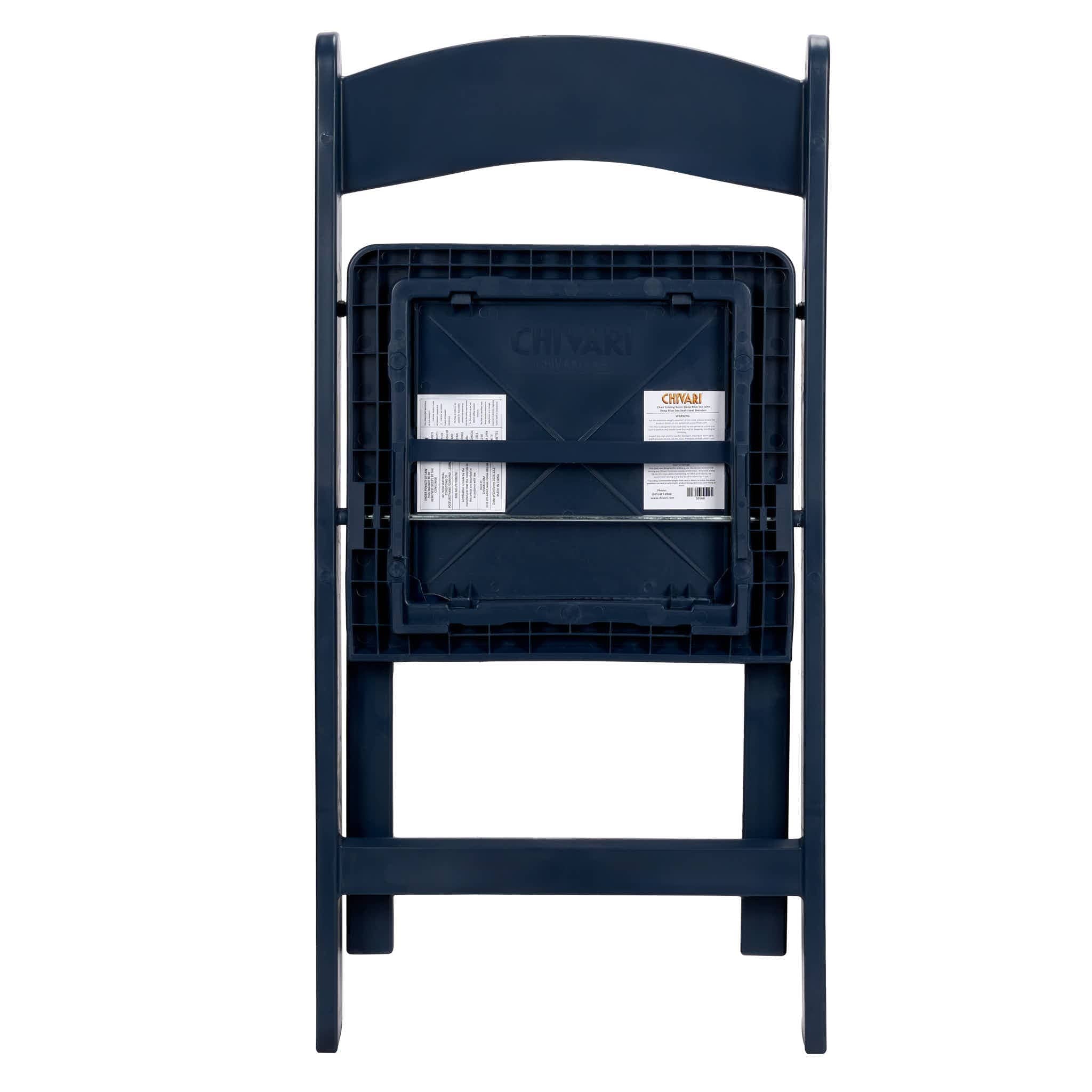 Chivari Deep Blue Sea with Matching Seat Resin Steel Skeleton Folding Chair CFRDBS-ST-A