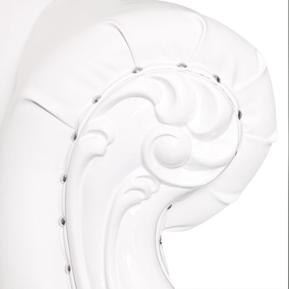 Chivari Throne Chair Wood White Frame White Vinyl Cushions CTWWW-ZG-T
