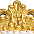 Chivari Throne Chair Wood Gold Frame White Vinyl Cushions CTWGW-ZG-T