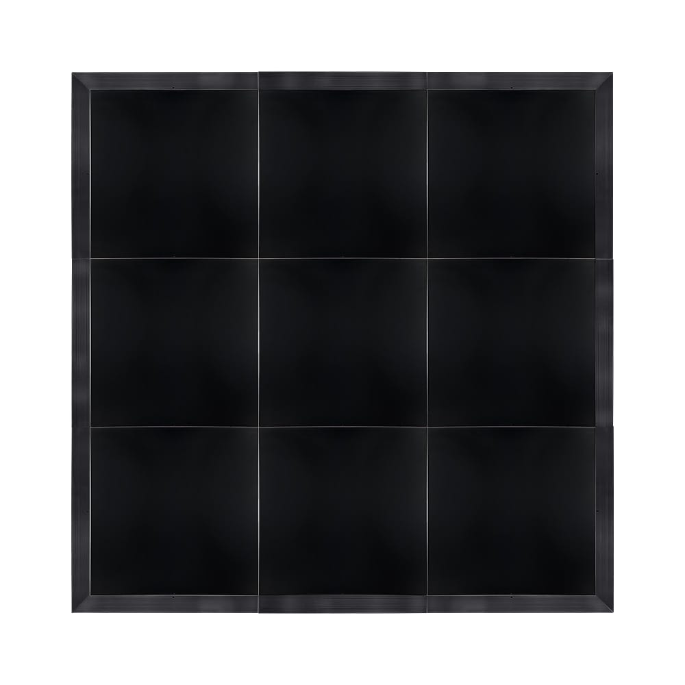 Chivari 12' x 12' Black Portable Dance Floor with Black Edge Trim DF-12X12-BLKB-KT