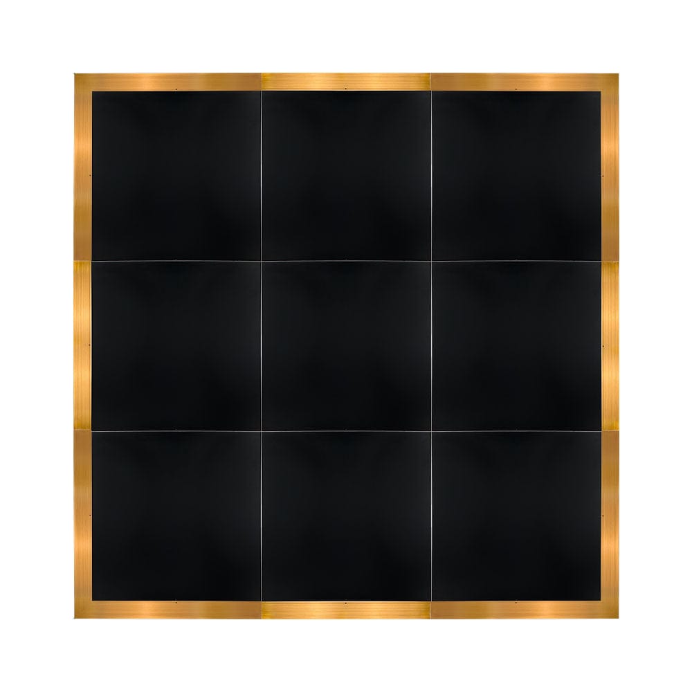 Chivari 12' x 12' Black Portable Dance Floor with Gold Edge Trim DF-12X12-BLKG-KT