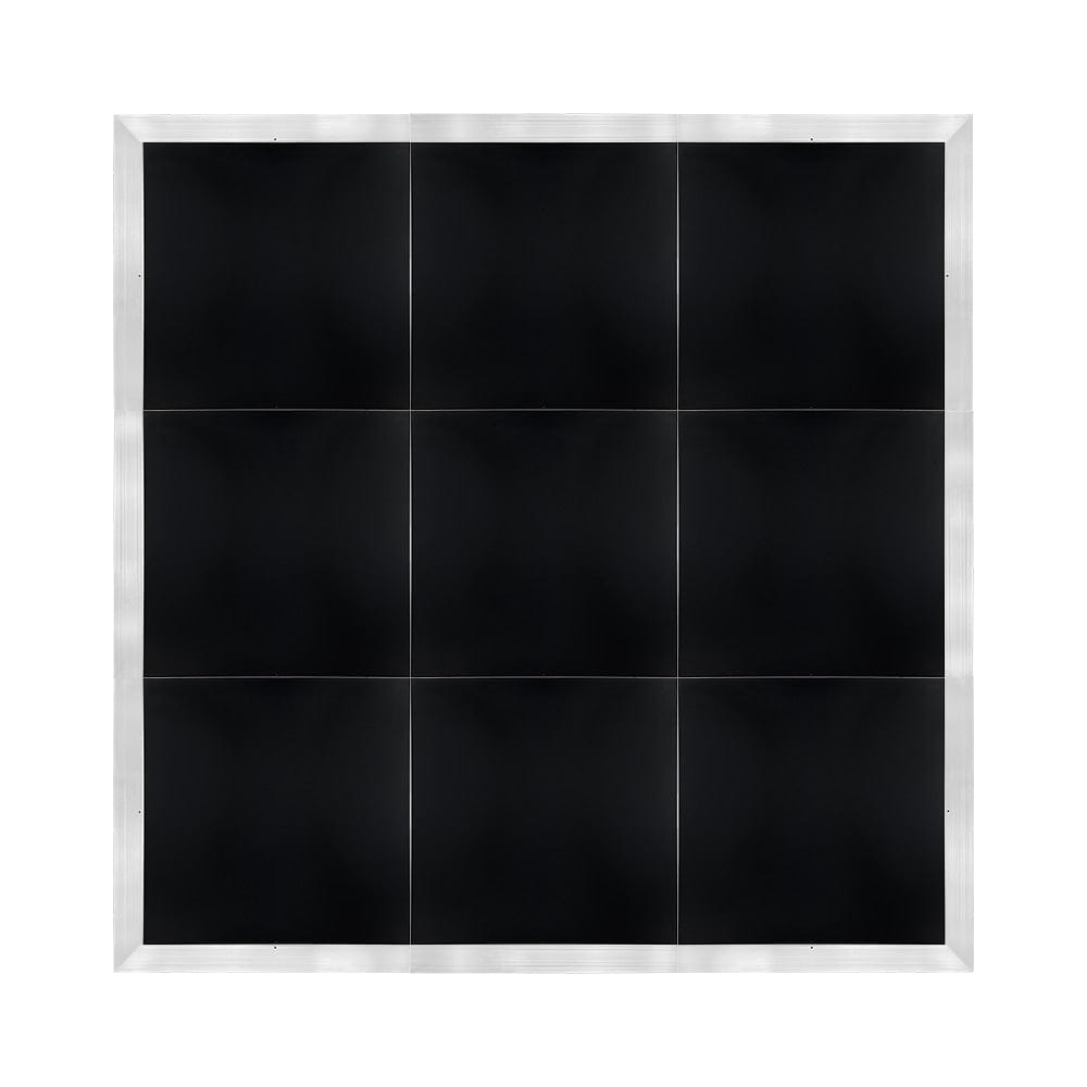 Chivari 12' x 12' Black Portable Dance Floor with Silver Edge Trim DF-12X12-BLKS-KT