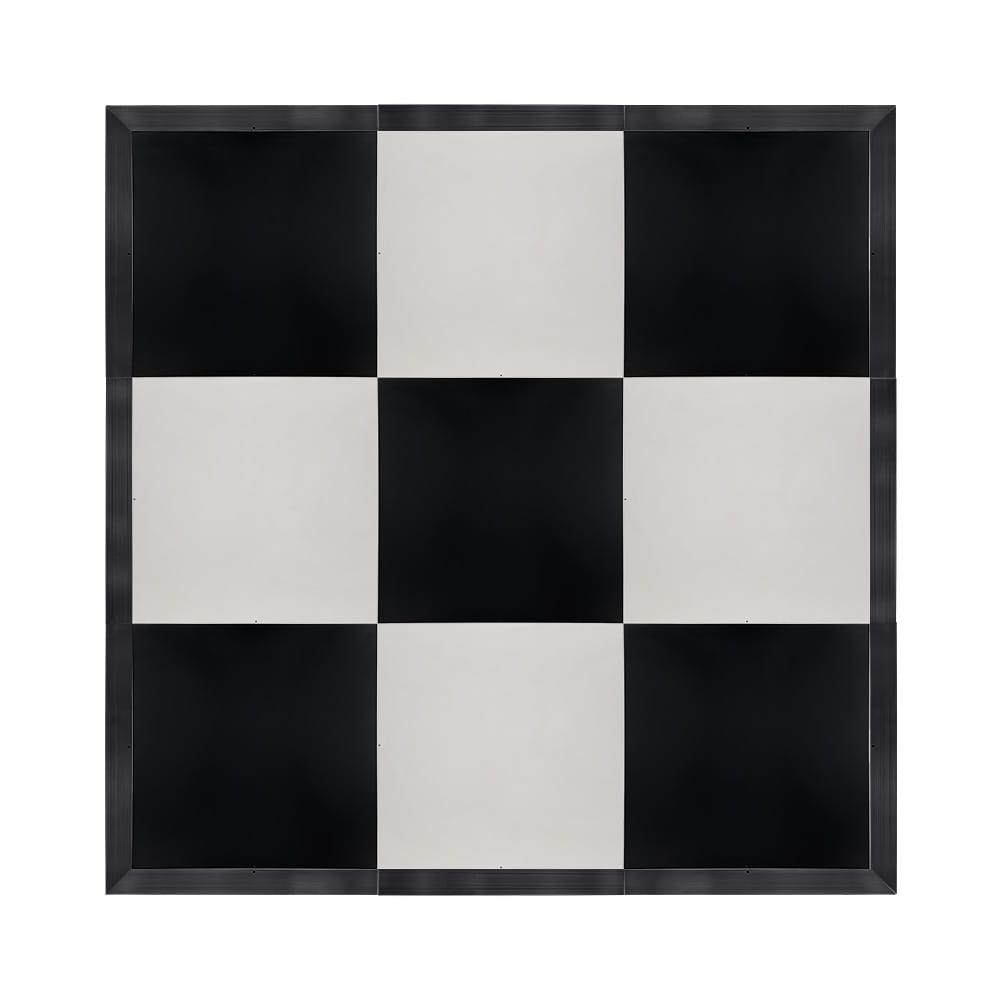 Chivari 12' x 12' Black & White Portable Dance Floor with Black Edge Trim DF-12X12-BLKWHTB-KT