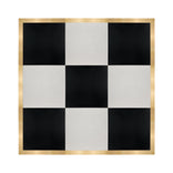 12' x 12' Black & White Portable Dance Floor with Classic Gold Edge Trim