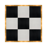 12' x 12' Black & White Portable Dance Floor with Gold Edge Trim