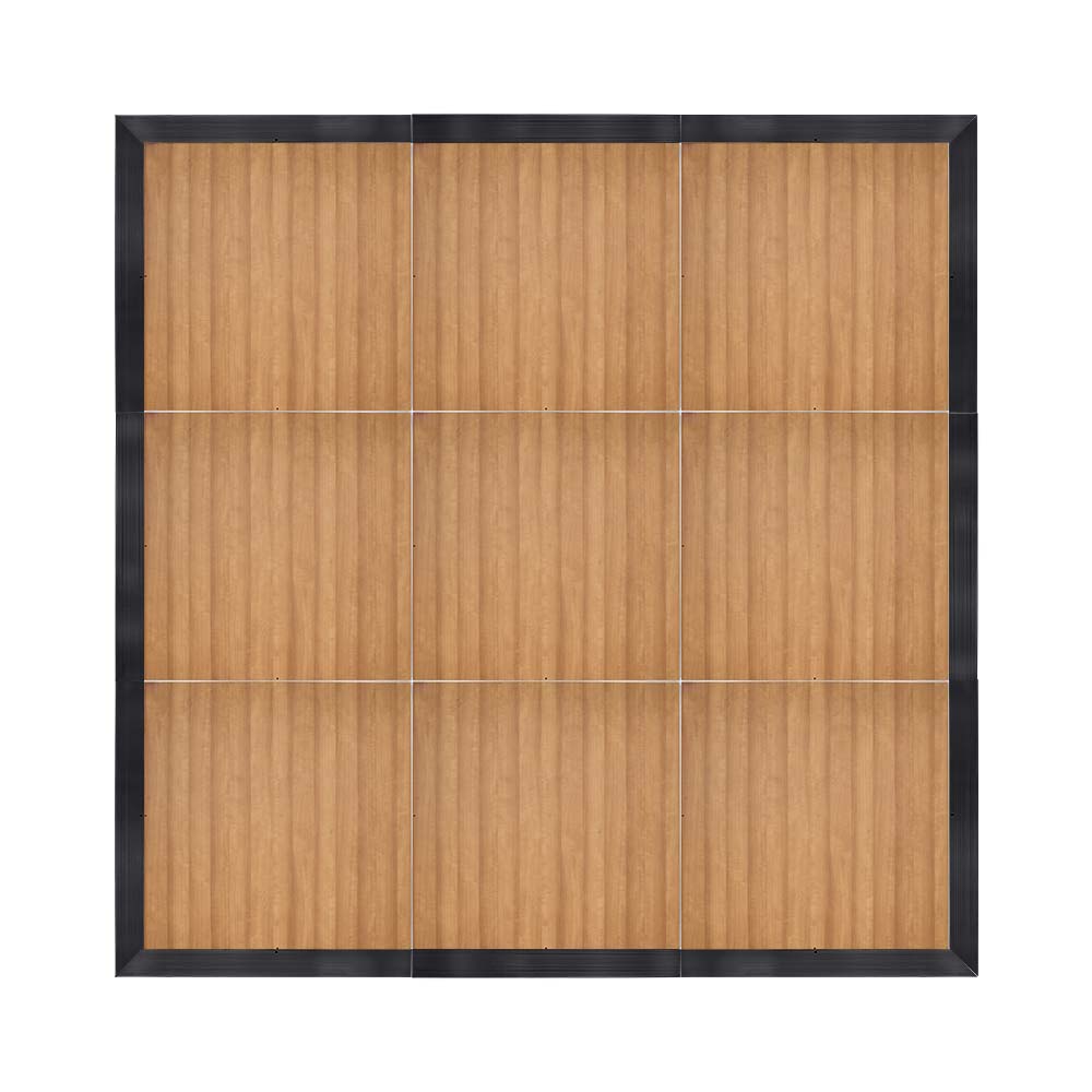 Chivari 12' x 12' Chestnut Portable Dance Floor with Black Edge Trim DF-12X12-CHTB-KT