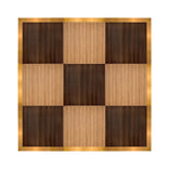 12' x 12' Fruitwood & Chestnut Portable Dance Floor with Gold Edge Trim
