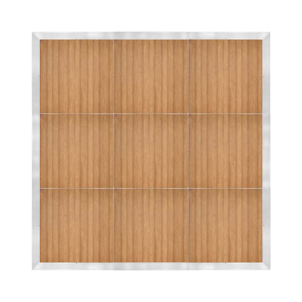 Chivari 12' x 12' Chestnut Portable Dance Floor with Silver Edge Trim DF-12X12-CHTS-KT