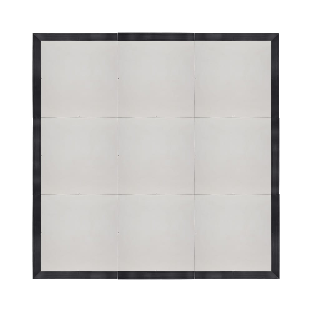 Chivari 12' x 12' White Portable Dance Floor with Black Edge Trim DF-12X12-WHTB-KT