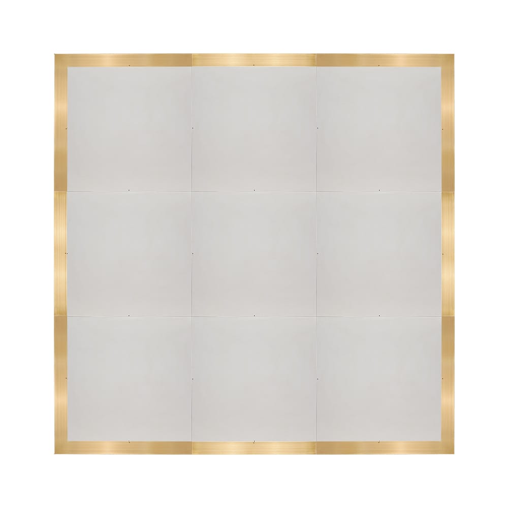 Chivari 12' x 12' White Portable Dance Floor with Classic Gold Edge Trim DF-12X12-WHTCG-KT