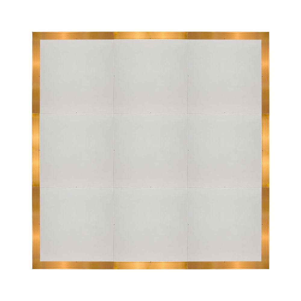 Chivari 12' x 12' White Portable Dance Floor with Gold Edge Trim DF-12X12-WHTG-KT