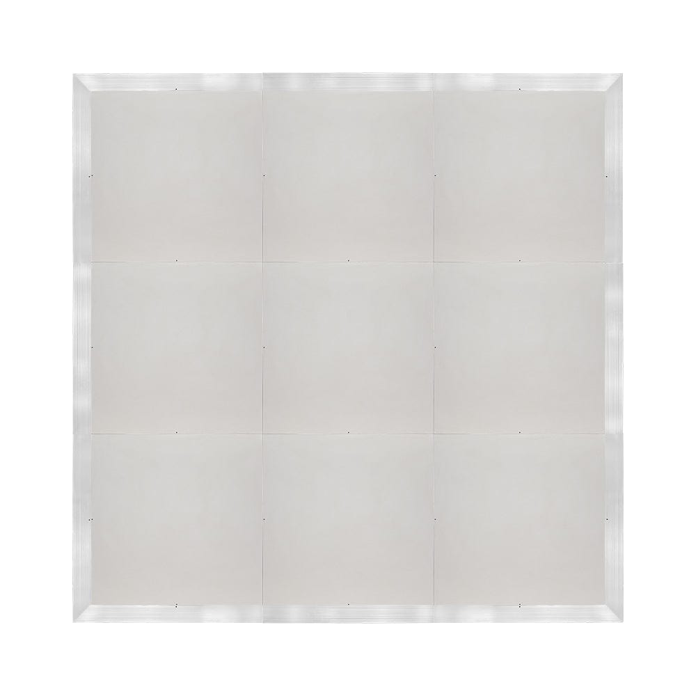 Chivari 12' x 12' White Portable Dance Floor with Silver Edge Trim DF-12X12-WHTS-KT