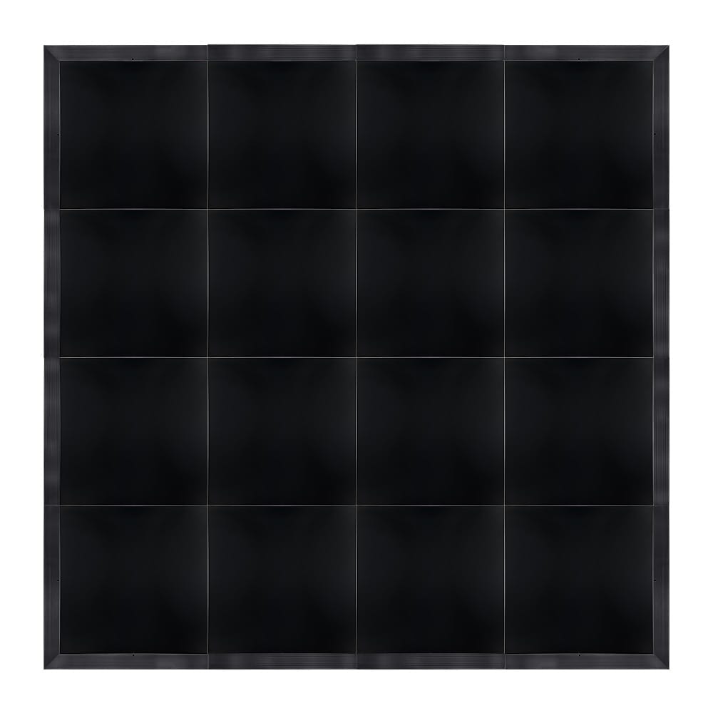 Chivari 16' x 16' Black Portable Dance Floor with Black Edge Trim DF-16X16-BLKB-KT