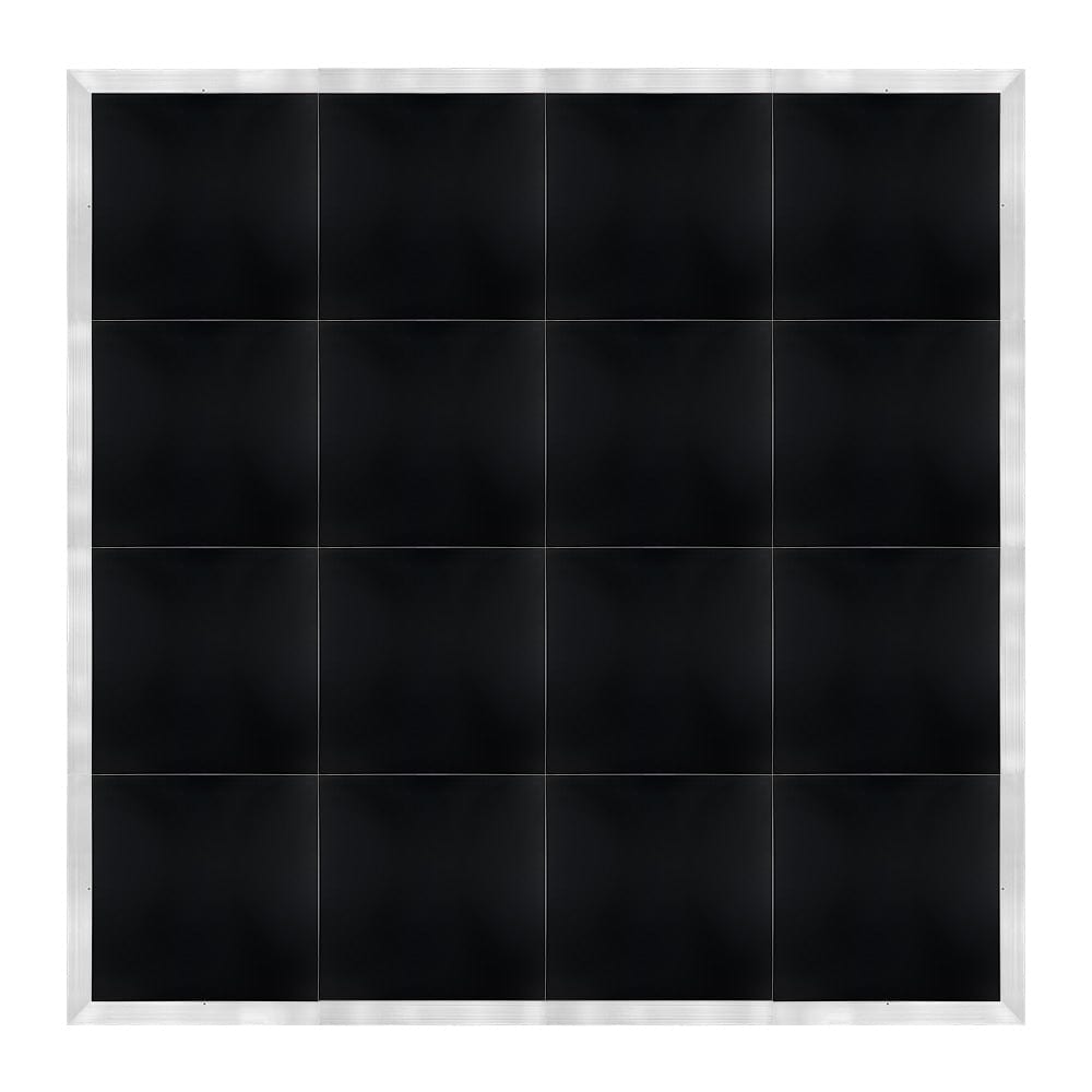 Chivari 16' x 16' Black Portable Dance Floor with Silver Edge Trim DF-16X16-BLKS-KT