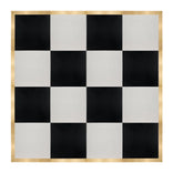16' x 16' Black & White Portable Dance Floor with Classic Gold Edge Trim