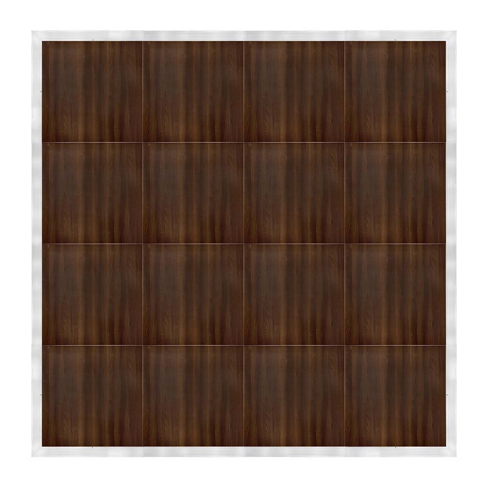 Chivari 16' x 16' Fruitwood Portable Dance Floor with Silver Edge Trim DF-16X16-FRTS-KT