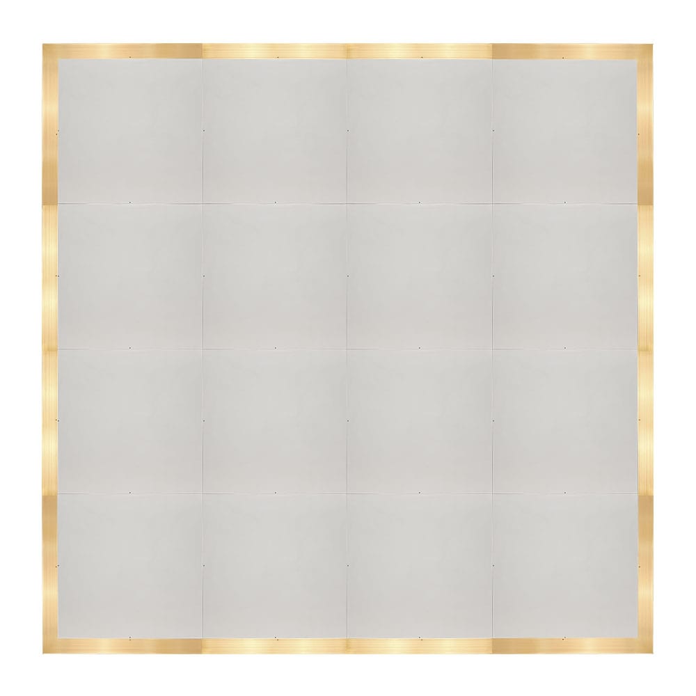 Chivari 16' x 16' White Portable Dance Floor with Classic Gold Edge Trim DF-16X16-WHCG-KT