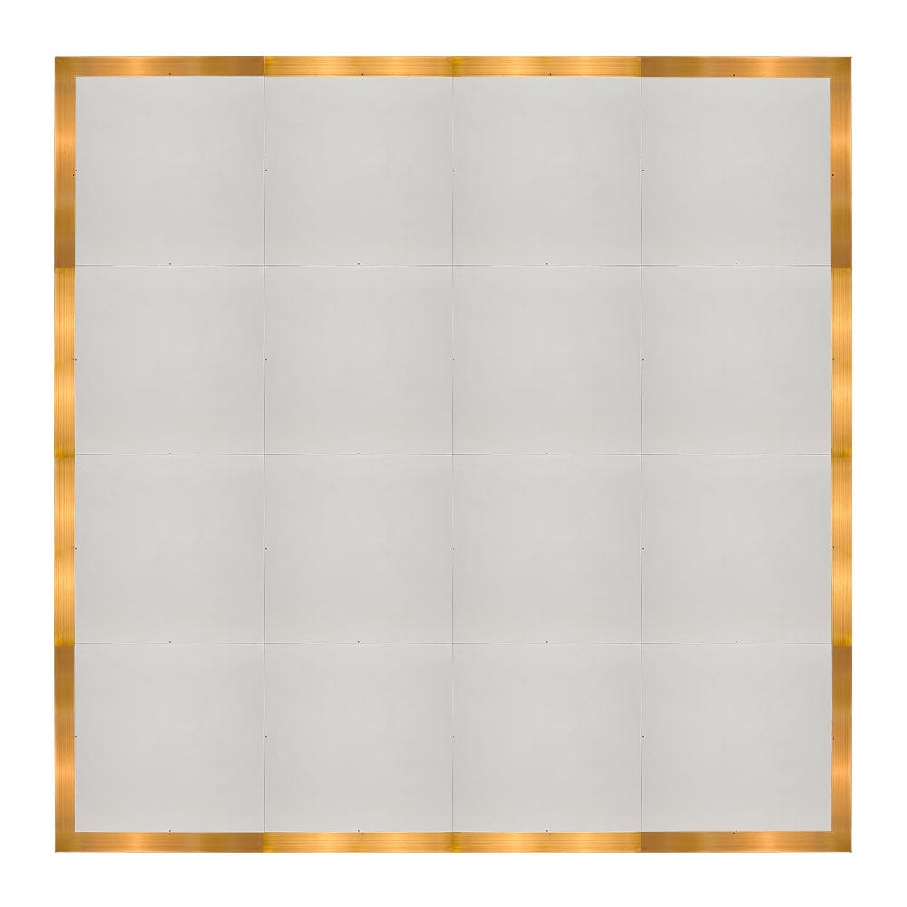 Chivari 16' x 16' White Portable Dance Floor with Gold Edge Trim DF-16X16-WHTG-KT