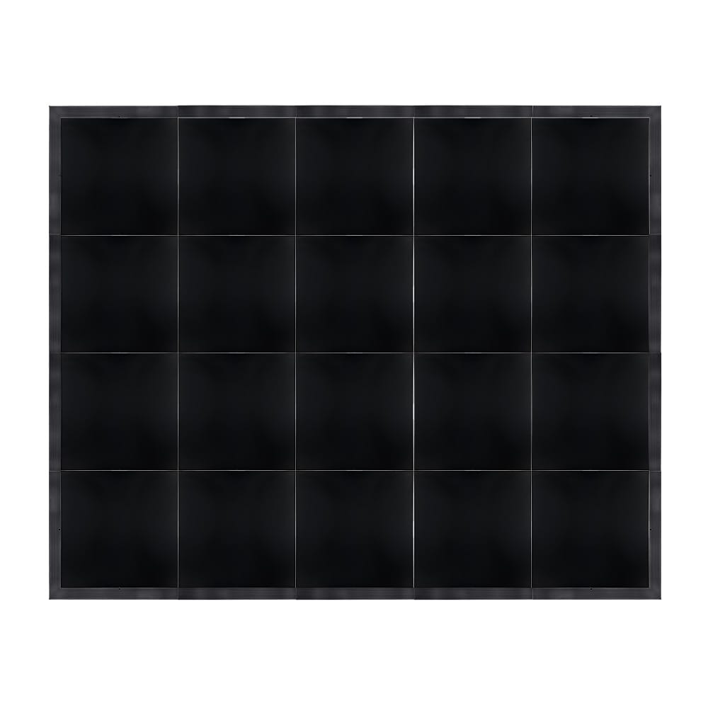 Chivari 16' x 20' Black Portable Dance Floor with Black Edge Trim DF-16X20-BLKB-KT