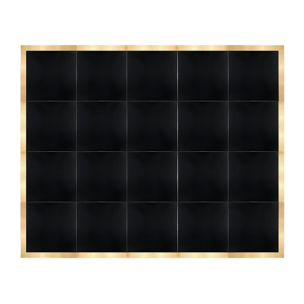 Chivari 16' x 20' Black Portable Dance Floor with Classic Gold Edge Trim DF-16X20-BLKCG-KT