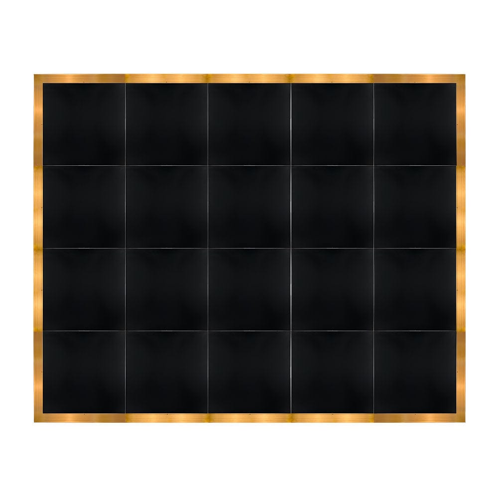 Chivari 16' x 20' Black Portable Dance Floor with Gold Edge Trim DF-16X20-BLKG-KT