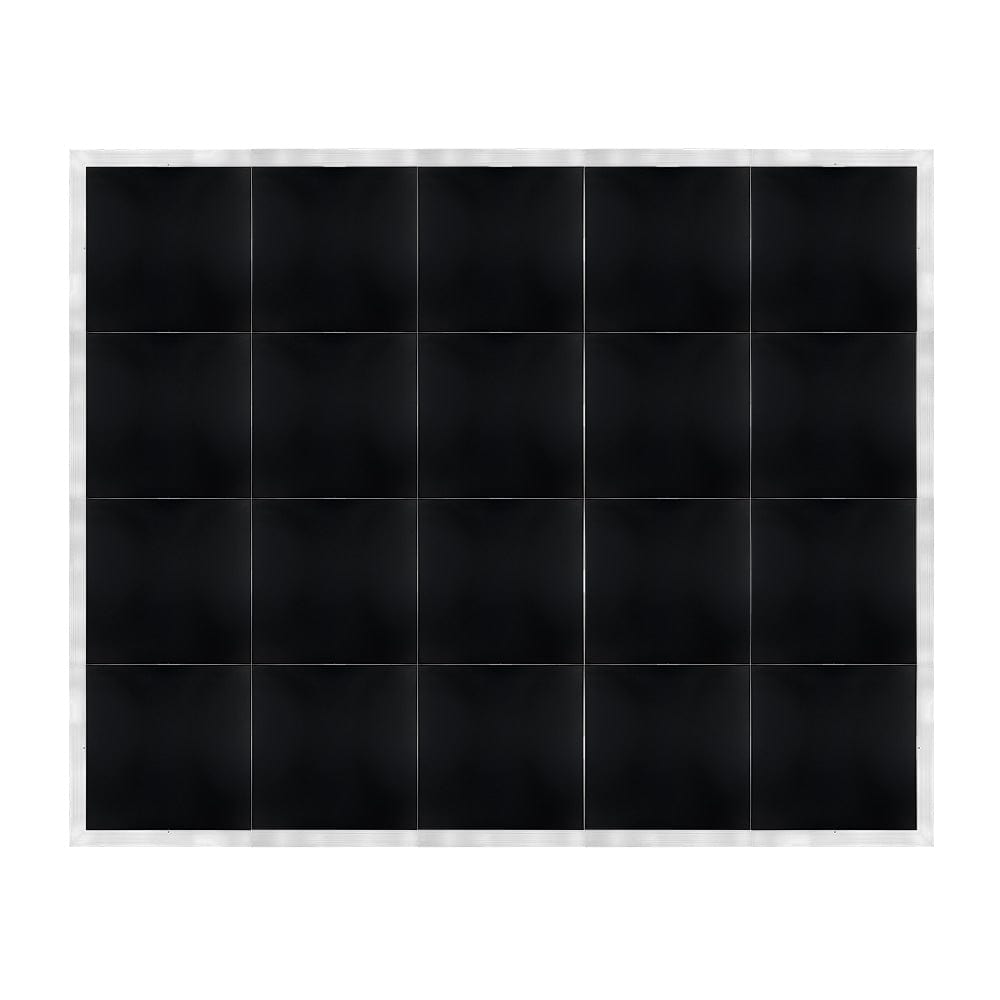 Chivari 16' x 20' Black Portable Dance Floor with Silver Edge Trim DF-16X20-BLKS-KT