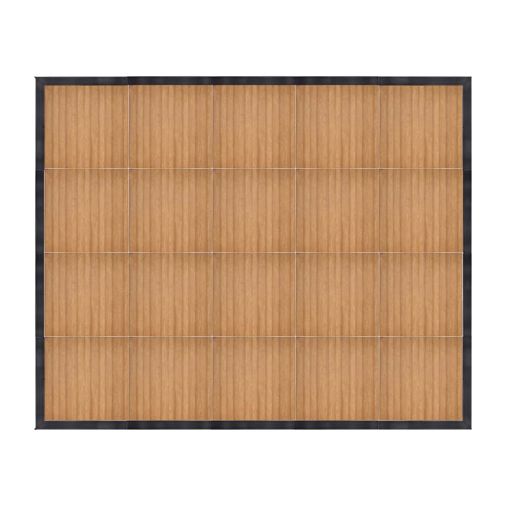 Chivari 16' x 20' Chestnut Portable Dance Floor with Black Edge Trim DF-16X20-CHTB-KT