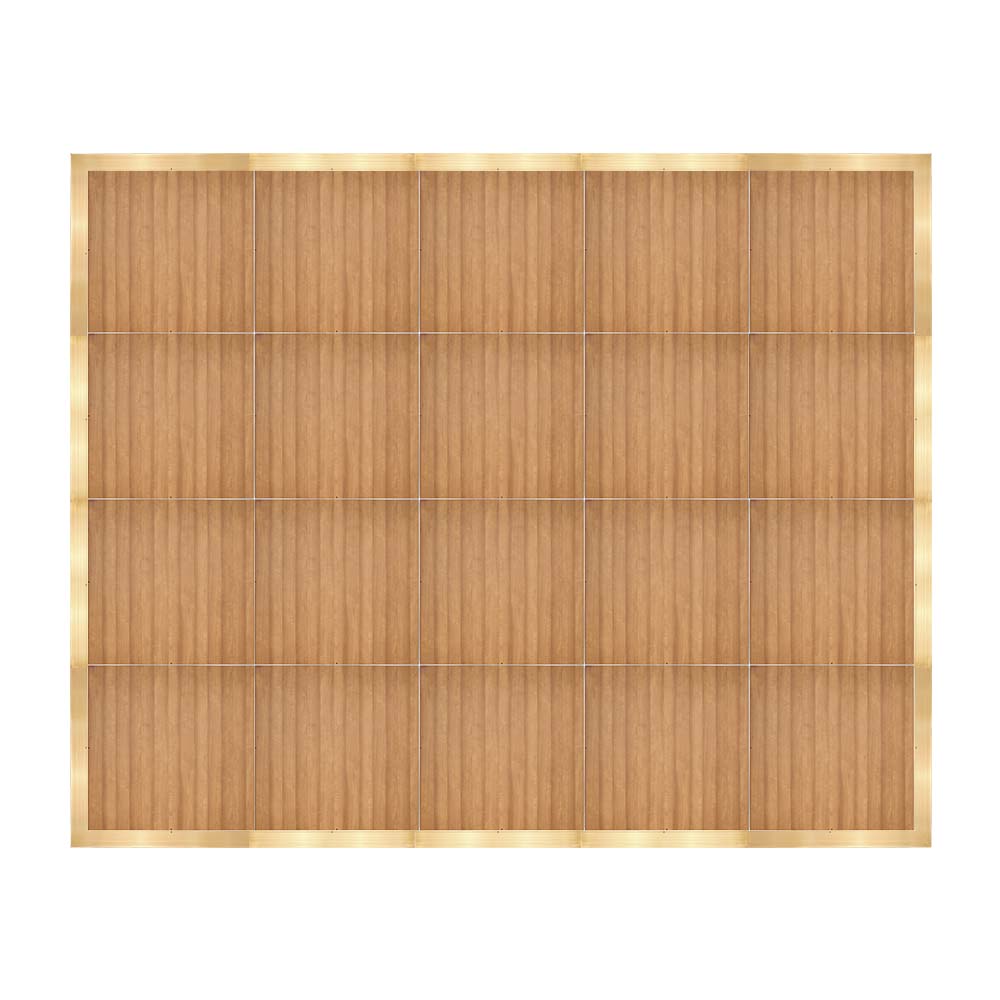 Chivari 16' x 20' Chestnut Portable Dance Floor with Classic Gold Edge Trim DF-16X20-CHTCG-KT