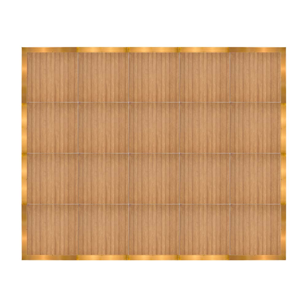 Chivari 16' x 20' Chestnut Portable Dance Floor with Gold Edge Trim DF-16X20-CHTG-KT
