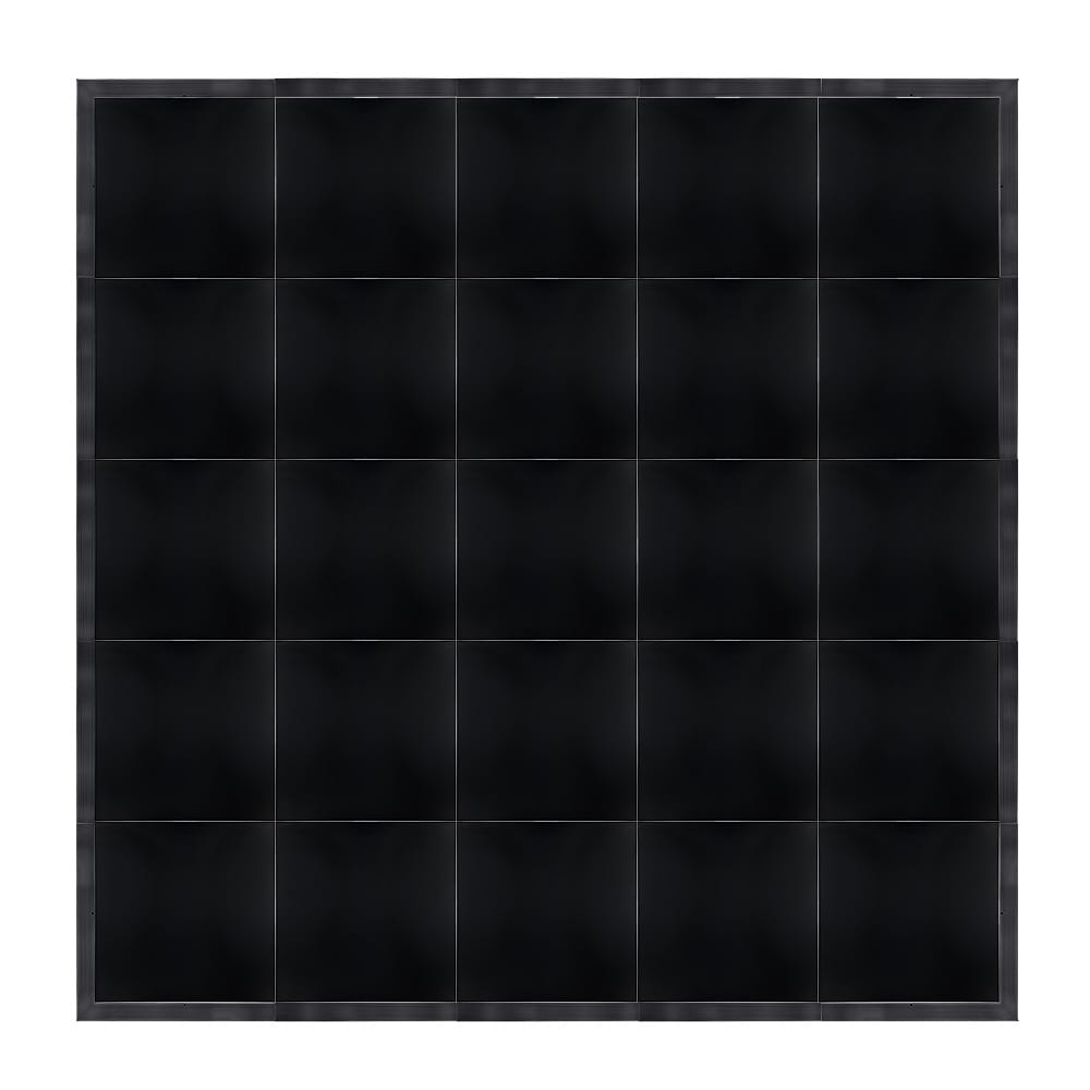 Chivari 20' x 20' Black Portable Dance Floor with Black Edge Trim DF-20X20-BLKB-KT