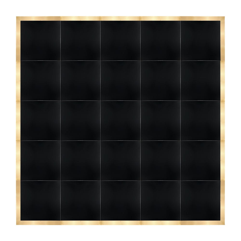 Chivari 20' x 20' Black Portable Dance Floor with Classic Gold Edge Trim DF-20X20-BLKCG-KT