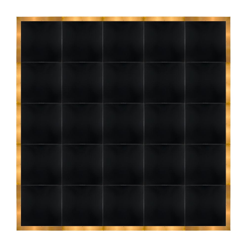 Chivari 20' x 20' Black Portable Dance Floor with Gold Edge Trim DF-20X20-BLKG-KT