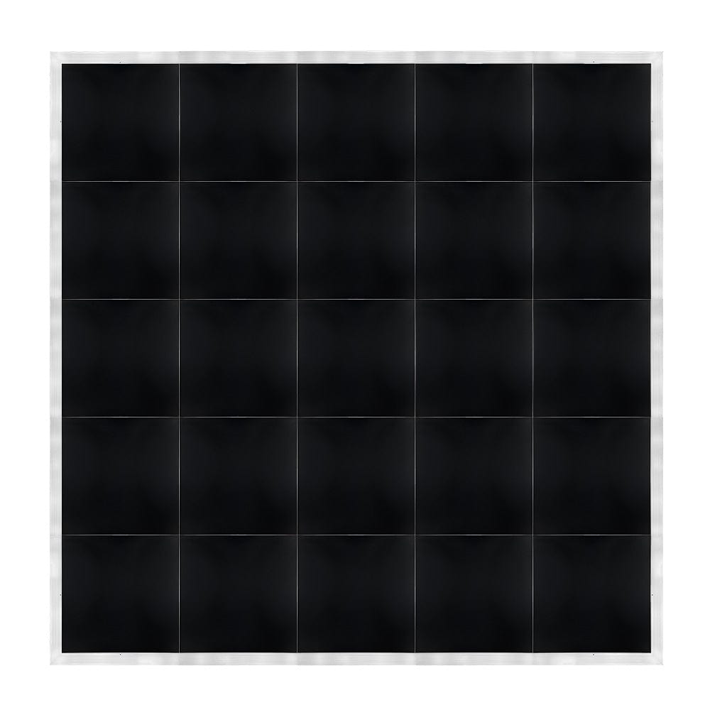Chivari 20' x 20' Black Portable Dance Floor with Silver Edge Trim DF-20X20-BLKS-KT