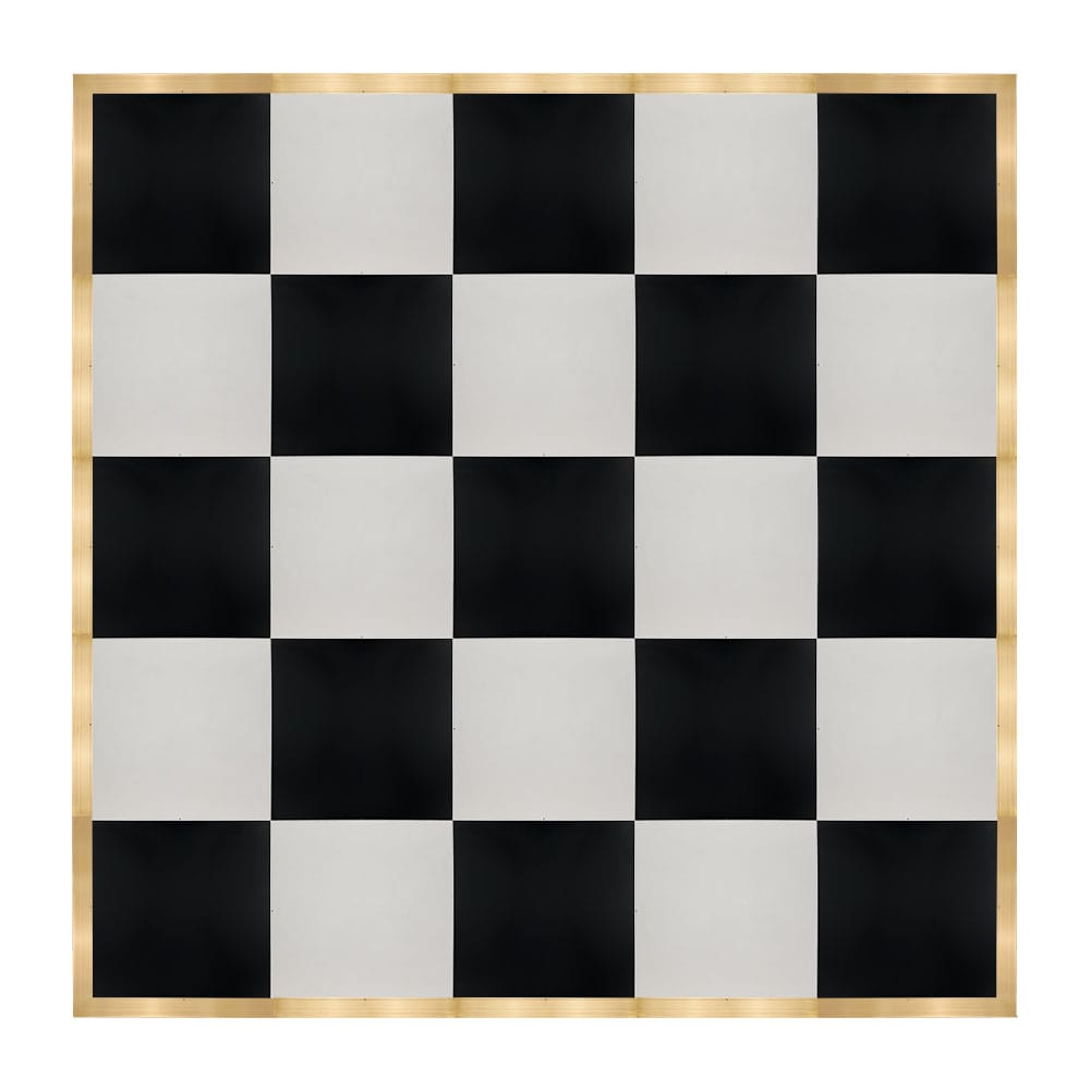 Chivari 20' x 20' Black & White Portable Dance Floor with Black Edge Trim DF-20X20-BLKWHTB-KT