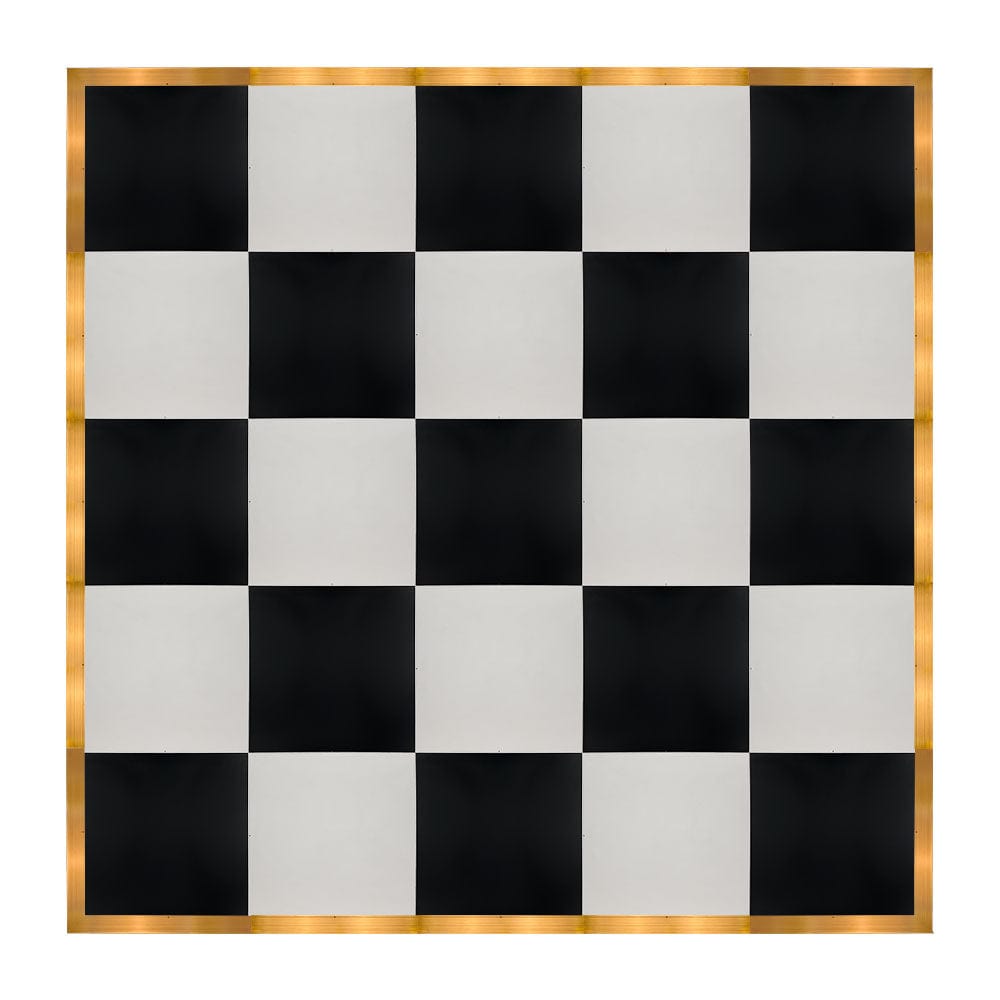 Chivari 20' x 20' Black & White Portable Dance Floor with Gold Edge Trim DF-20X20-BLKWHTG-KT