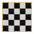 Chivari 20' x 20' Black & White Portable Dance Floor with Gold Edge Trim DF-20X20-BLKWHTG-KT