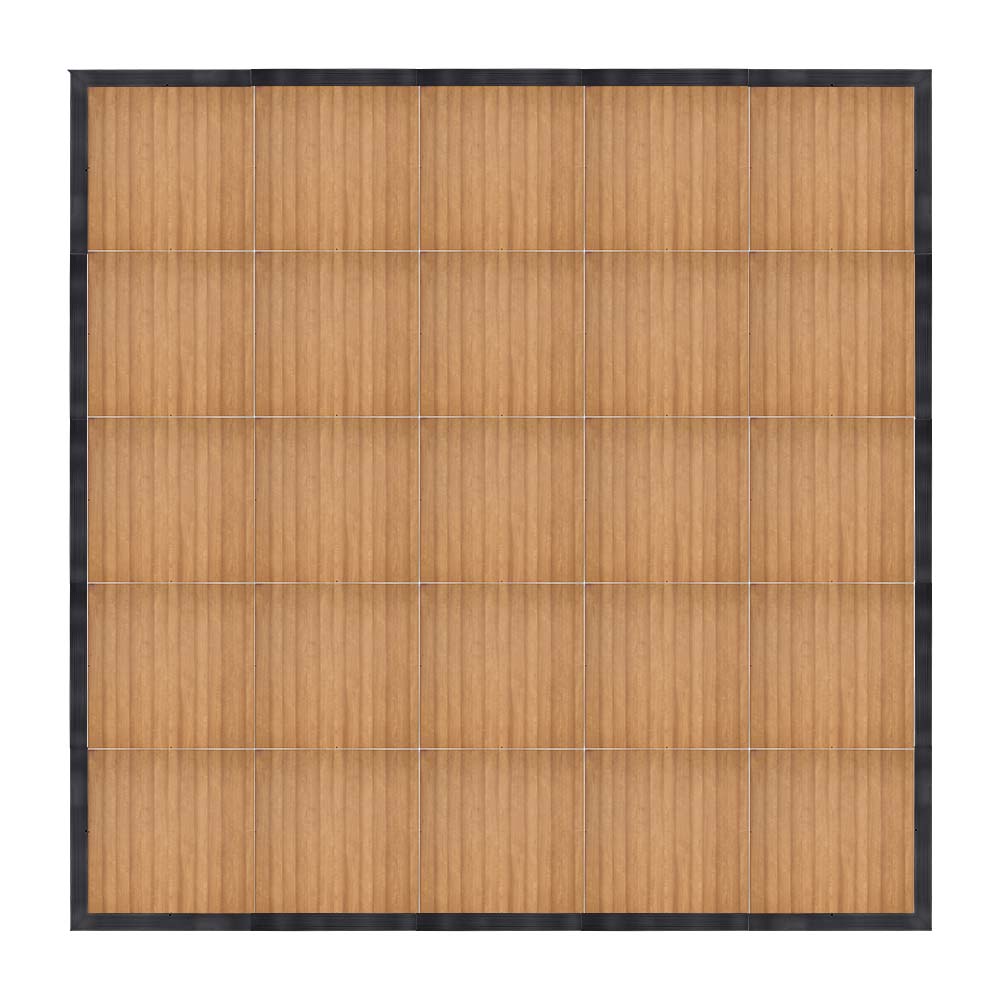 Chivari 20' x 20' Chestnut Portable Dance Floor with Black Edge Trim DF-20X20-CHTB-KT