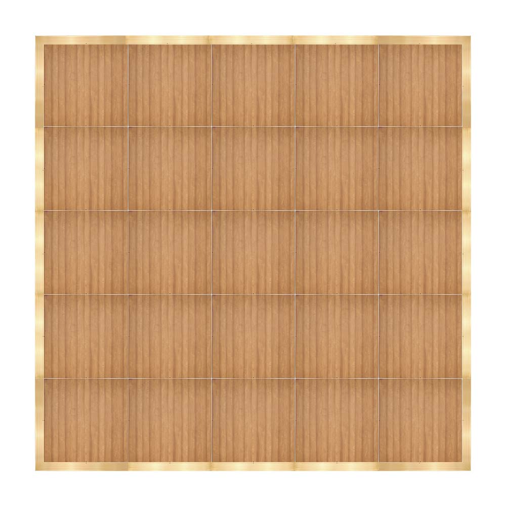 Chivari 20' x 20' Chestnut Portable Dance Floor with Classic Gold Edge Trim DF-20X20-CHTCG-KT