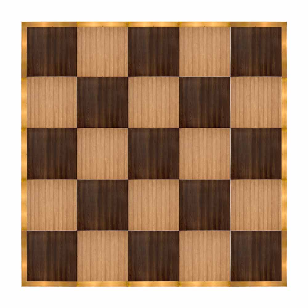 Chivari 20' x 20' Fruitwood & Chestnut Portable Dance Floor with Gold Edge Trim DF-20X20-CHTFRTG-KT