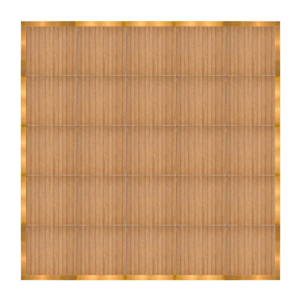 Chivari 20' x 20' Chestnut Portable Dance Floor with Gold Edge Trim DF-20X20-CHTG-KT