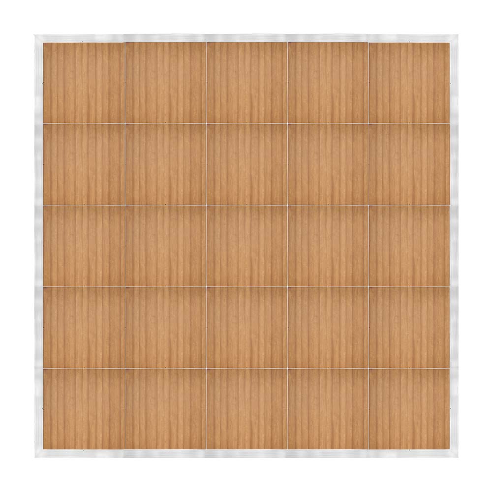 Chivari 20' x 20' Chestnut Portable Dance Floor with Silver Edge Trim DF-20X20-CHTS-KT
