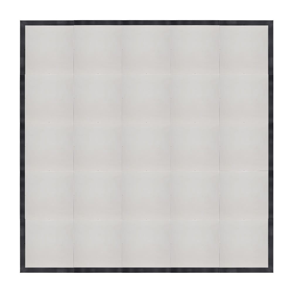 Chivari 20' x 20' White Portable Dance Floor with Black Edge Trim DF-20X20-WHTB-KT