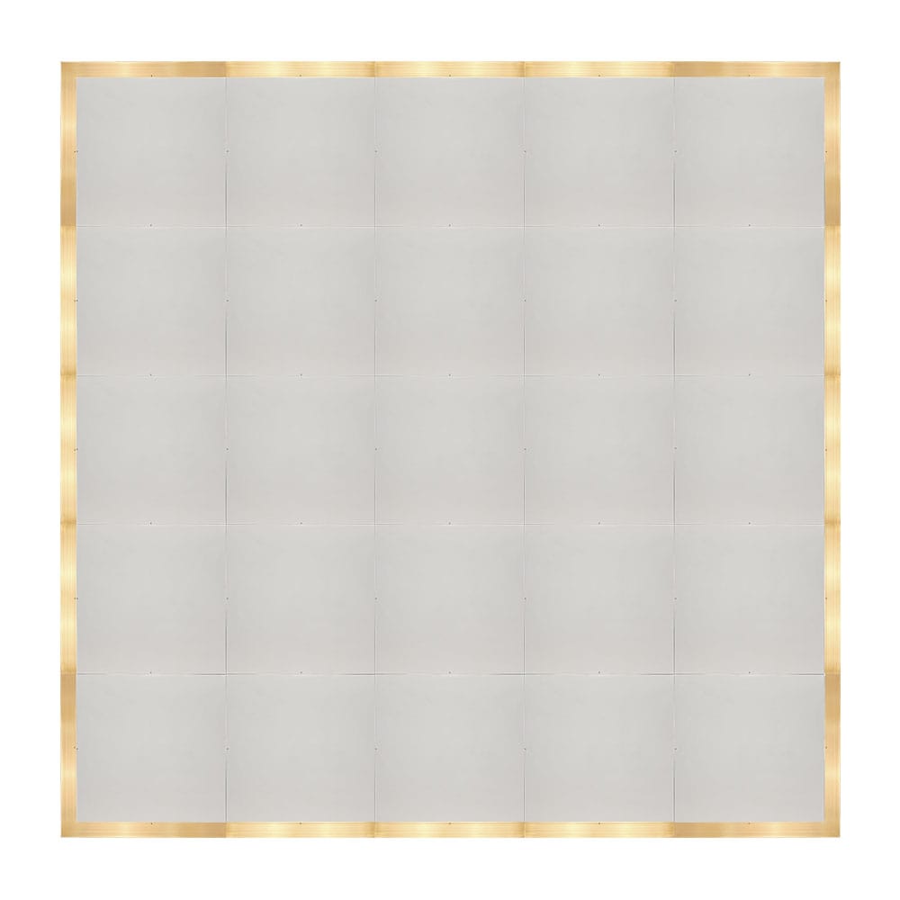 Chivari 20' x 20' White Portable Dance Floor with Classic Gold Edge Trim DF-20X20-WHTCG-KT