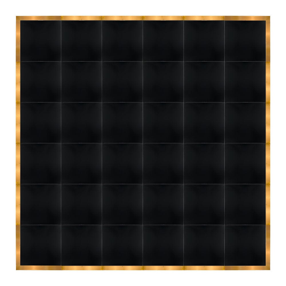 Chivari 24' x 24' Black Portable Dance Floor with Gold Edge Trim DF-24X24-BLKG-KT