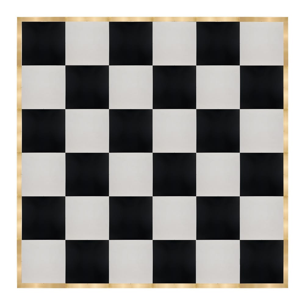 Chivari 24' x 24' Black & White Portable Dance Floor with Classic Gold Edge Trim DF-24X24-BLKWHTCG-KT