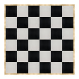 24' x 24' Black & White Portable Dance Floor with Classic Gold Edge Trim