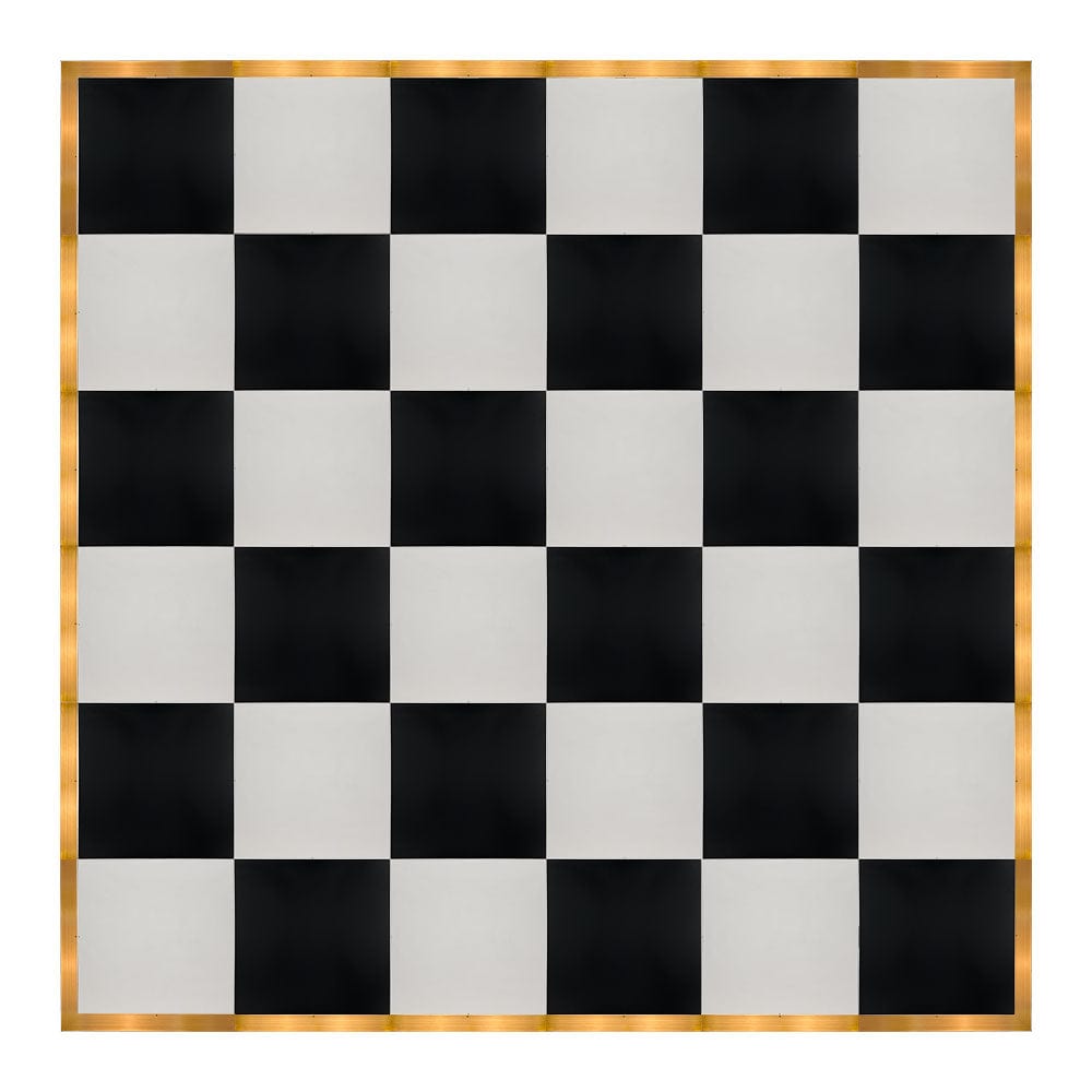 Chivari 24' x 24' Black & White Portable Dance Floor with Gold Edge Trim DF-24X24-BLKWHTG-KT