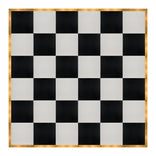 24' x 24' Black & White Portable Dance Floor with Gold Edge Trim